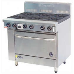 Goldstein PF-6-28 6 Burner range - 6 Open Burners, Oven Under 